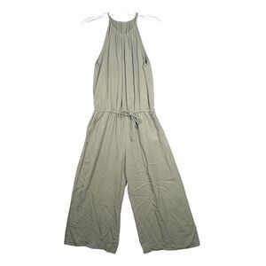 Belle Dahl Jumpsuit Womens‎ Medium Green Pleated Wide Leg Jumper Bohemian Hippie